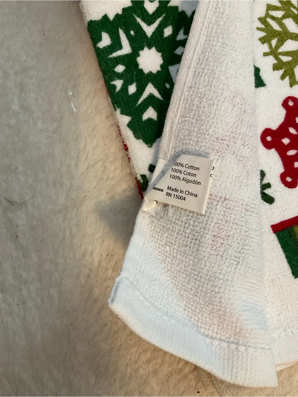 Holiday Snowflake Kitchen Towel - Red & Green